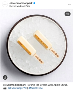 Parsnip Popsicle in Fine Dining